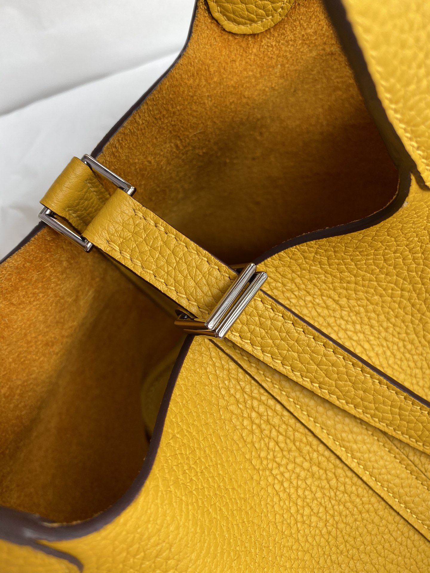 Hermes Picotin Lock 18 Bag In Yellow Amber Clemence Leather